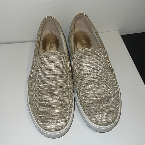 Michael Kors Keaton Glitter Chain Mesh Slip-On Sneaker - Size 6.5 - Picture 1 of 6
